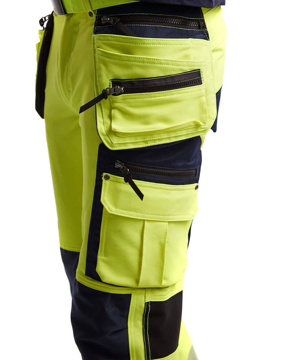 High Vis werkbroek 4-weg stretch HIGH VIS GEEL/MARINEBLAUW
