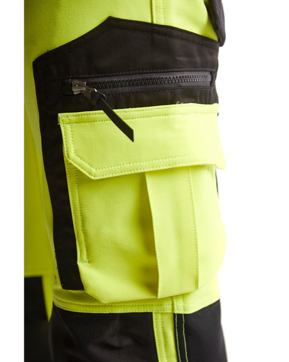 High Vis werkbroek 4-weg stretch HIGH VIS GEEL/ZWART