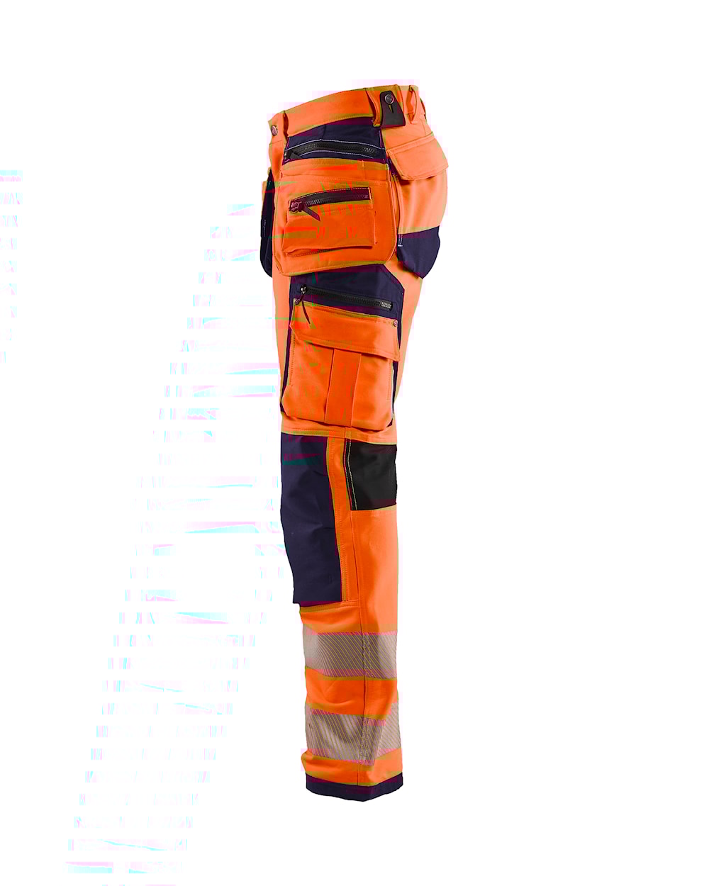 High Vis werkbroek 4-weg stretch HIGH VIS ORANJE/MARINEBLAUW