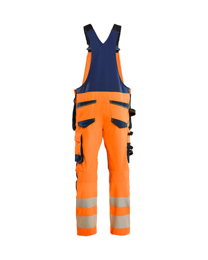 High Vis Bretelbroek 4-weg stretch HIGH VIS ORANJE/MARINEBLAUW