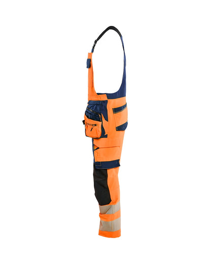 High Vis Bretelbroek 4-weg stretch HIGH VIS ORANJE/MARINEBLAUW