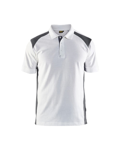 Piqué Polo WIT/DONKERGRIJS