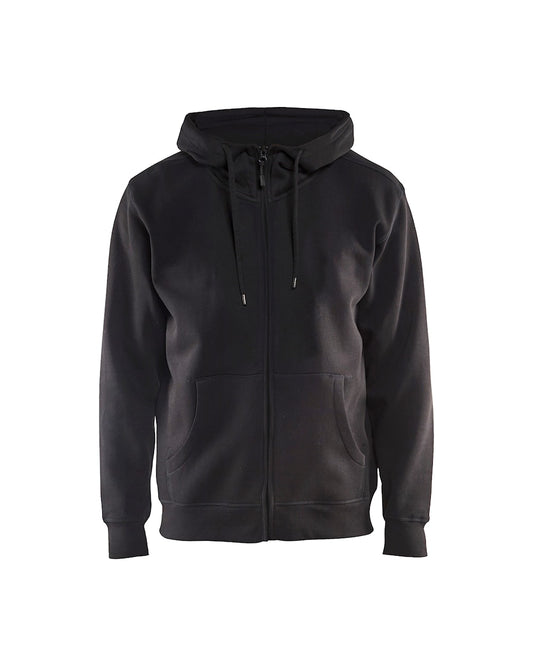 Hoodie met rits ZWART