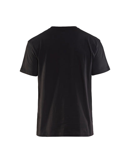 T-shirt bi-colour ZWART/KORENBLAUW