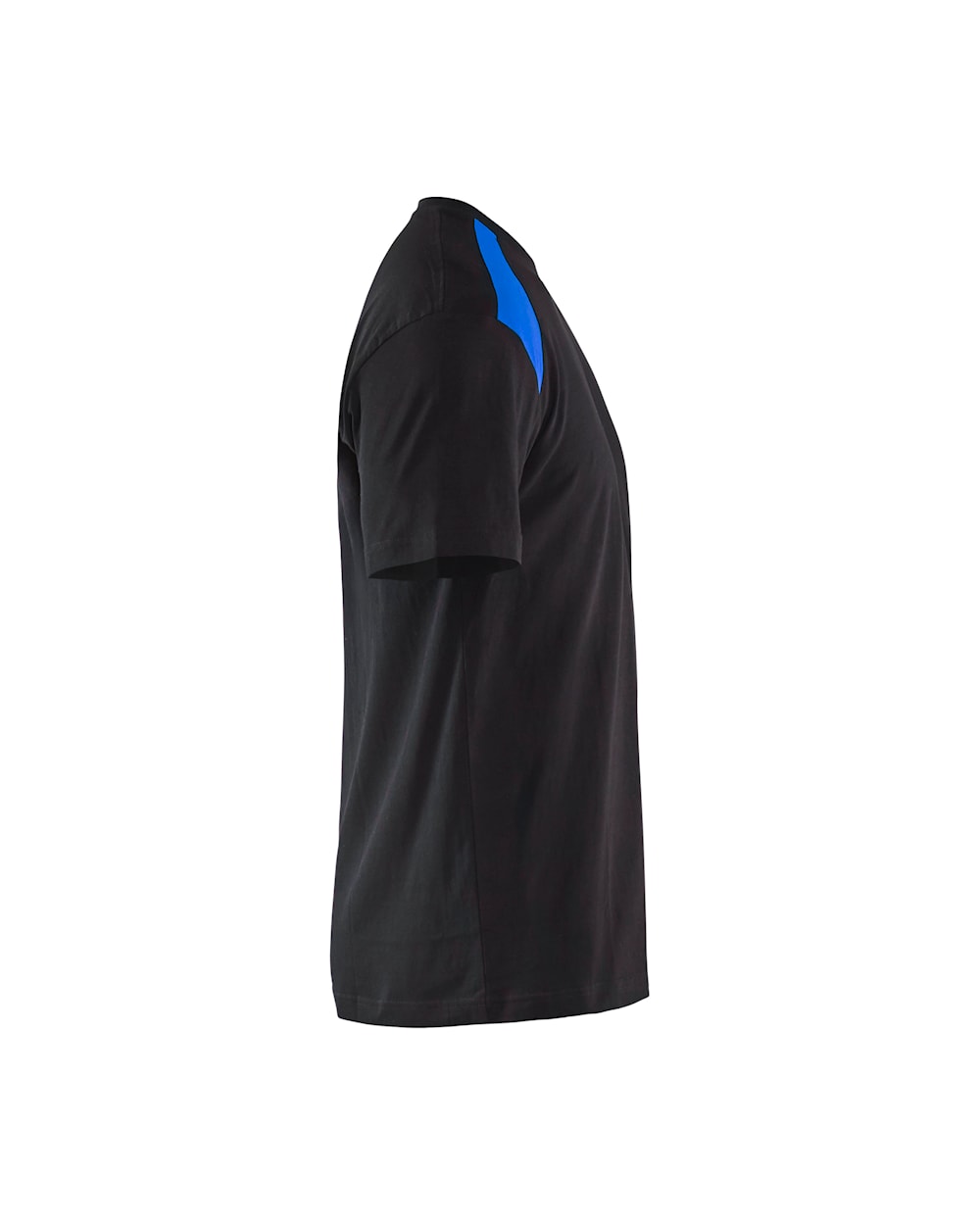 T-shirt bi-colour ZWART/KORENBLAUW