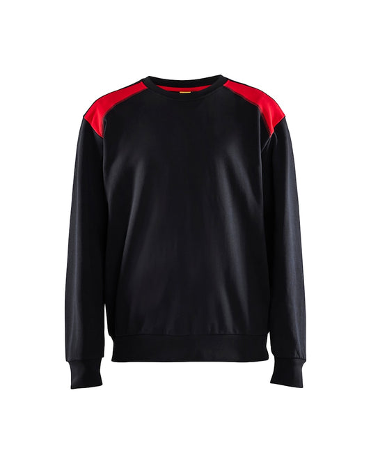 Sweatshirt bi-colour ZWART/ROOD