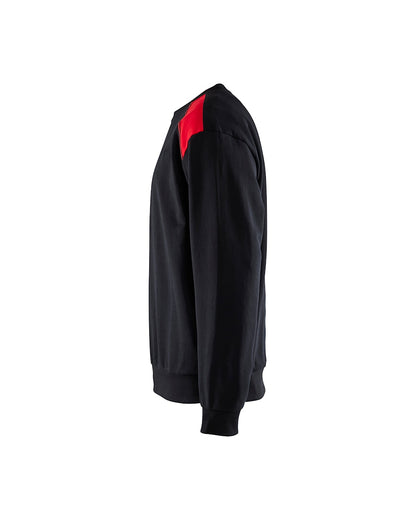 Sweatshirt bi-colour ZWART/ROOD