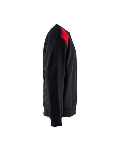 Sweatshirt bi-colour ZWART/ROOD