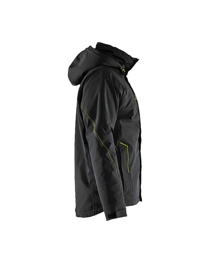 Lichtgewicht winterjas 4-weg stretch ZWART/HIGH VIS GEEL