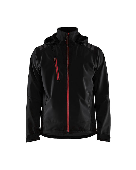Softshell jack ZWART/ROOD