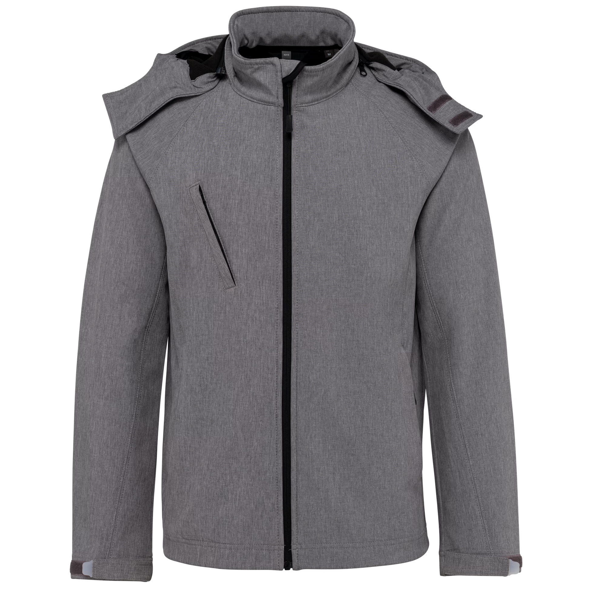 Heren softshell jas met afneembare capuchon