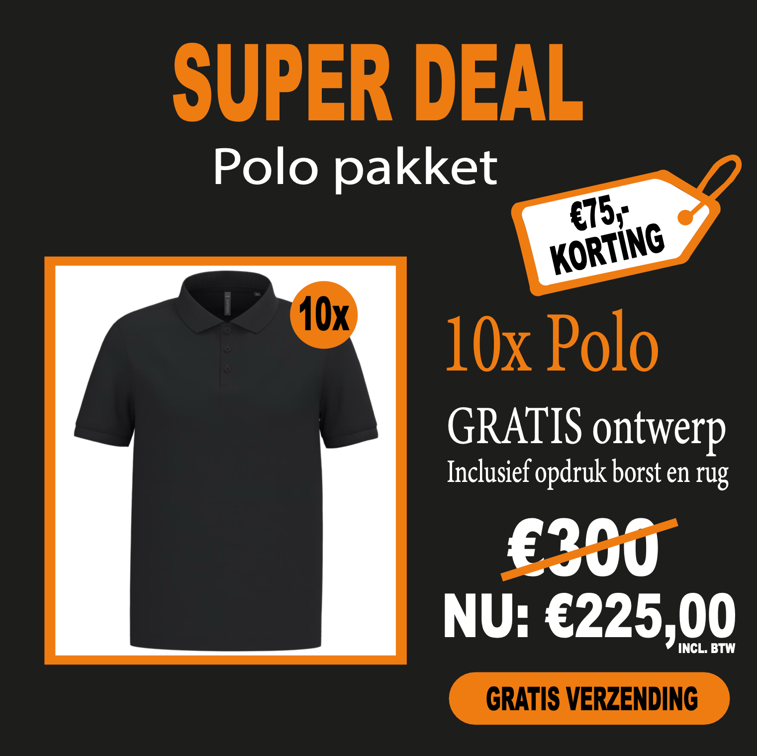 10X Polo Bedrukt SUPER DEAL