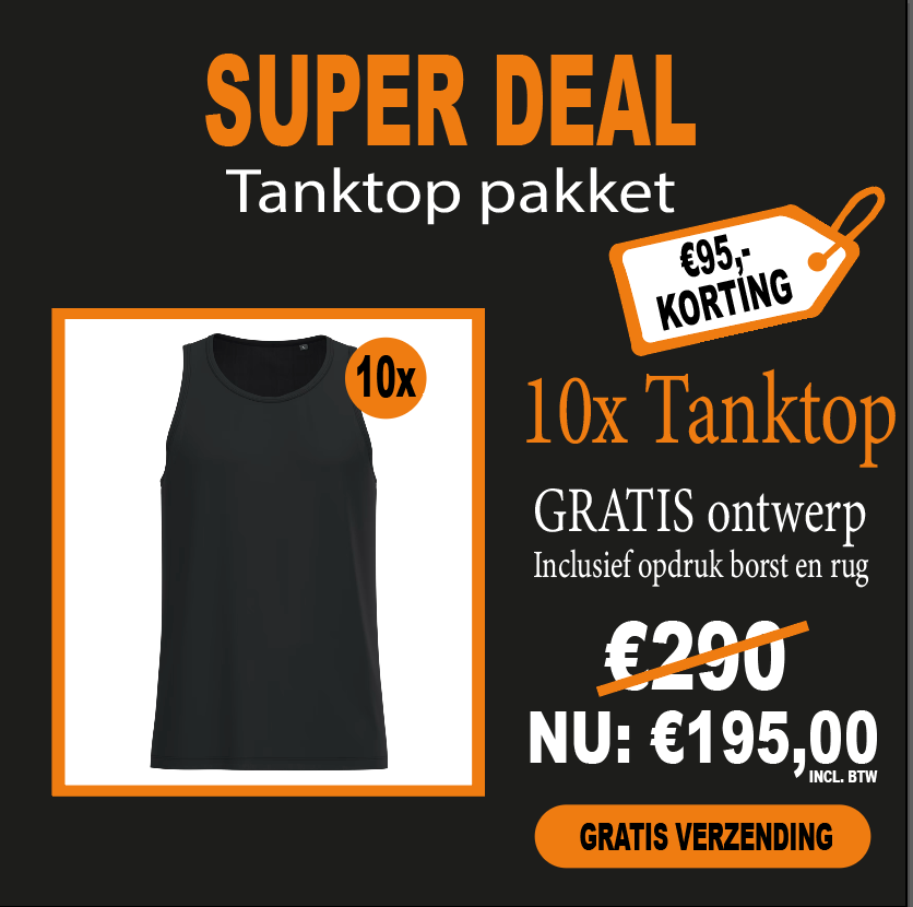 10X Tanktop Bedrukt SUPER DEAL