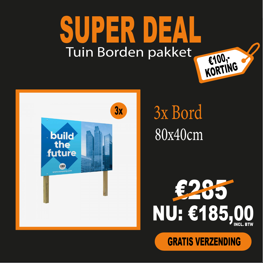 Tuinbord 80 x 40 cm Bedrukt SUPER DEAL